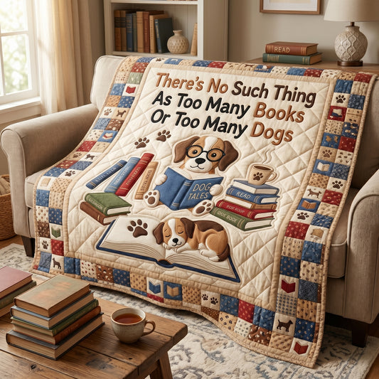 Too Many Books Of Too Many Dogs XR1304022CL Quilt