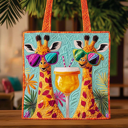Fancy Tropical Giraffe QA0812011CL Quilted Tote Bag