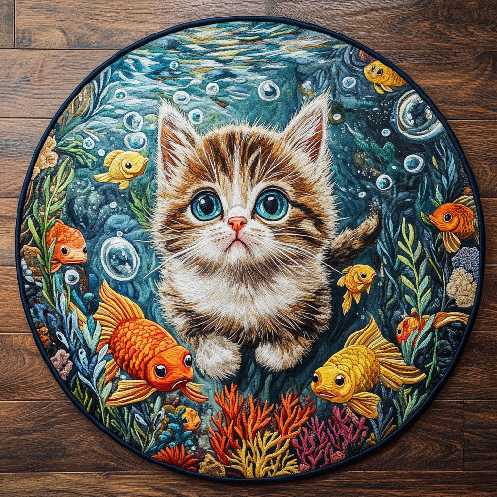 Ocean Cat Quest WN1906029CL Quilted Round Mat