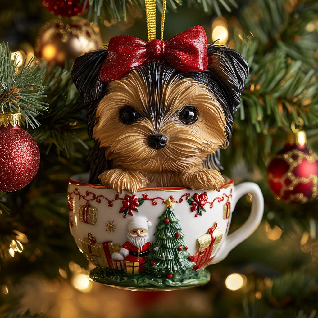 Yorkie Magic Cup CW2110034CL Christmas Ornament
