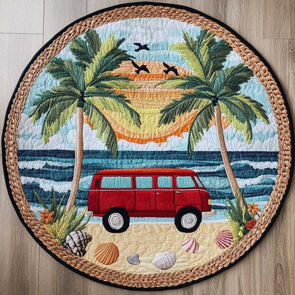 Sunset Van Ride WN2304025CL Quilted Round Mat