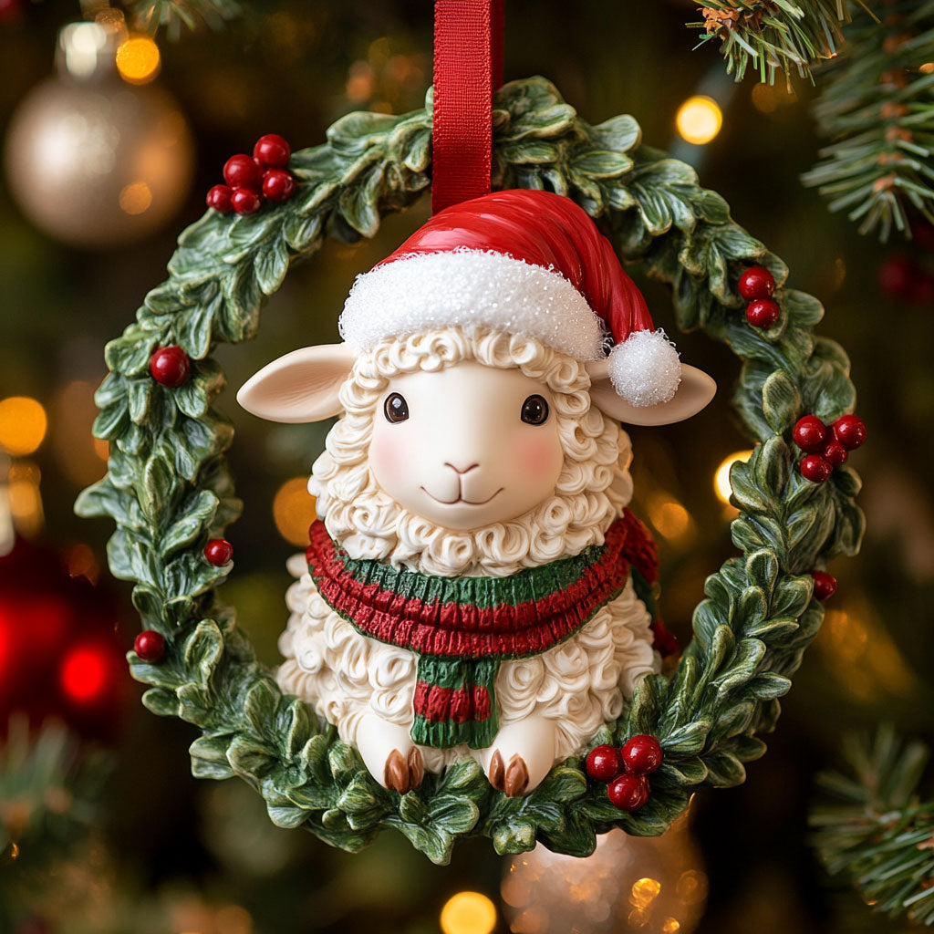 Christmas Sheep Wreath CW0112011CL Christmas Ornament