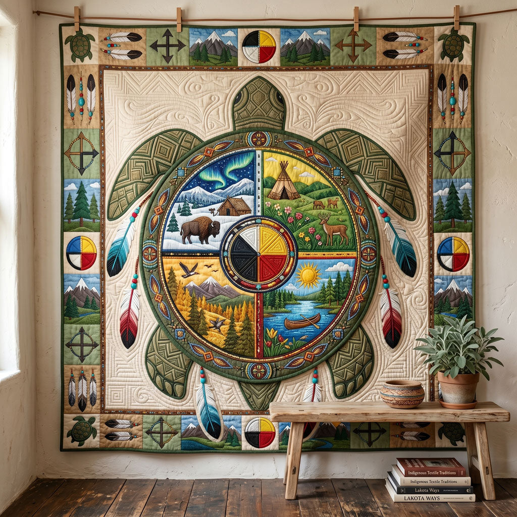Sacred Turtle Medicine Wheel WN1806011CL Quilt