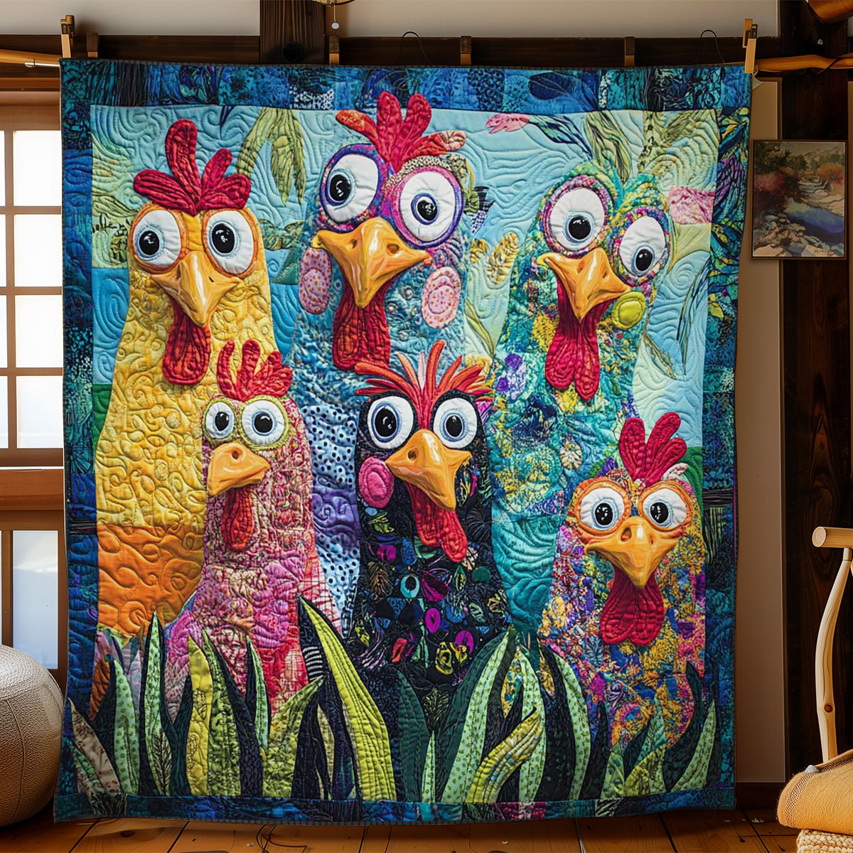 Crazy Chicken Funny WN2602040CL Quilt