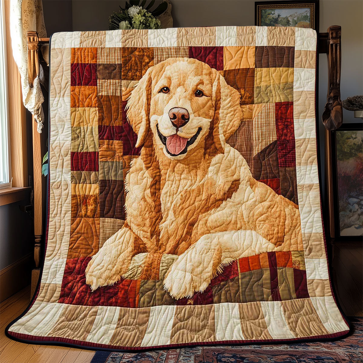 Adorable Smiling Golden WP1402002CL Quilt