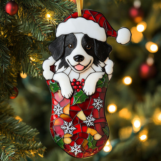 Border Collie Holiday Light WN1510008CL Christmas Ornament