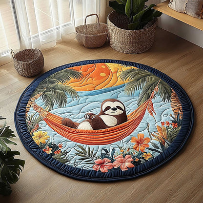 Tropical Summer Sloth QA2011023CL Quilted Round Mat