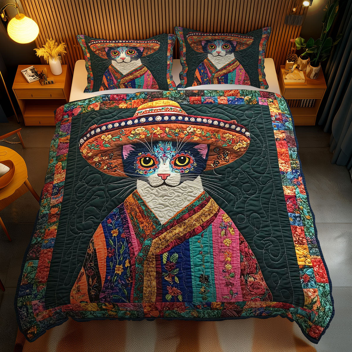 Folk Art Cat WN0302060CL Duvet Cover Set