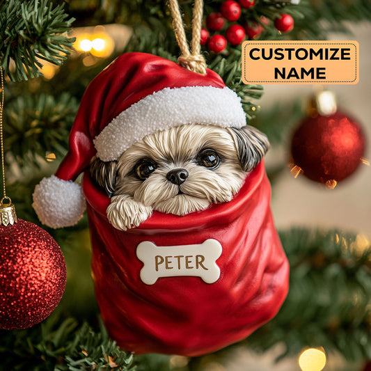 Shih Tzu Charm CW0412038CL Personalized Christmas Ornament
