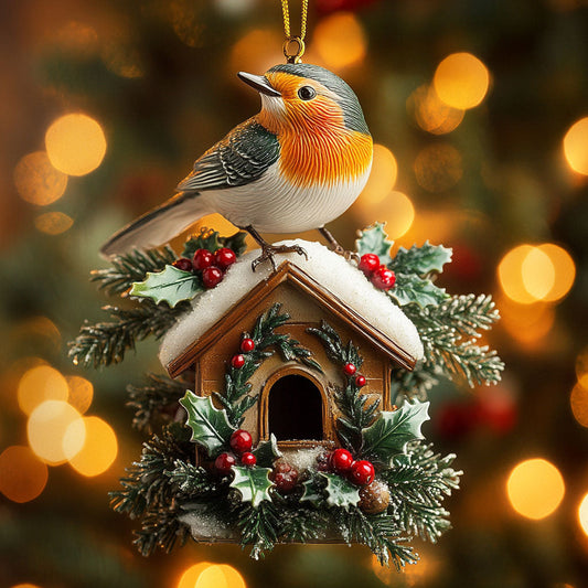 Snow Cottage European Robin WN2810064CL Christmas Ornament
