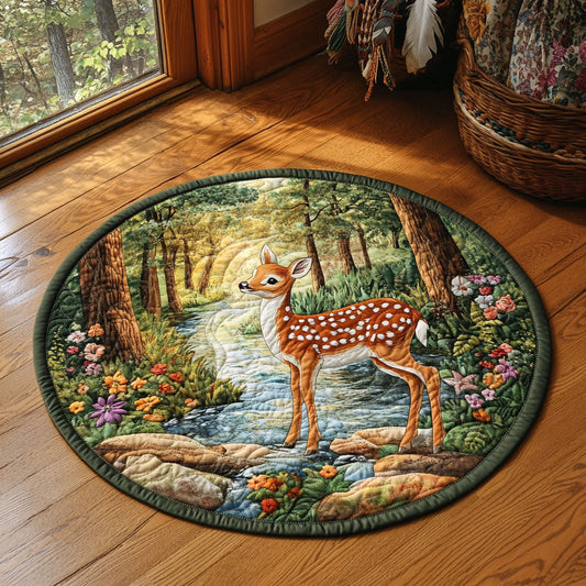 Lone Fawn WJ2406028CL Quilted Round Mat
