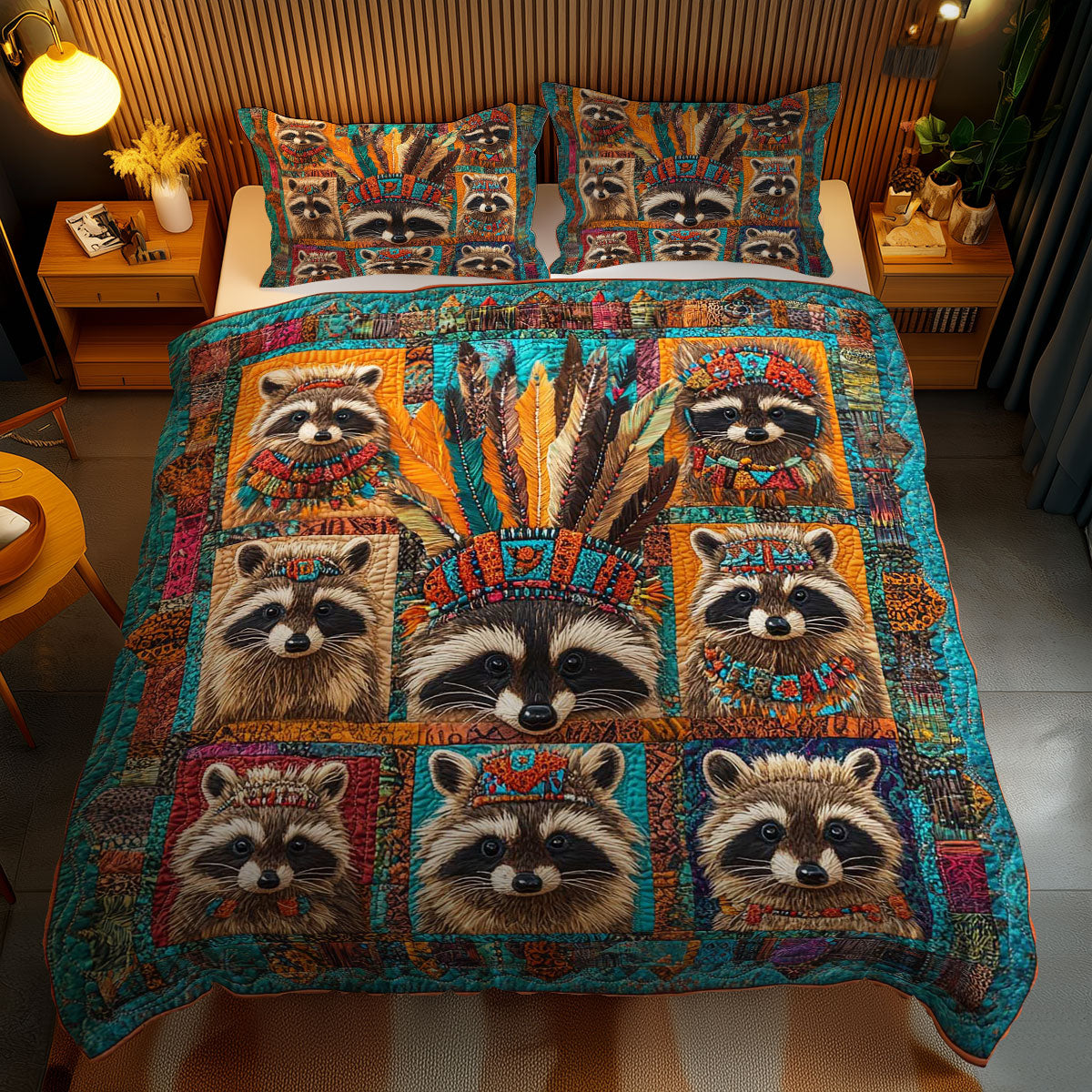 Tribal Raccoon Dreams WN2401057CL Duvet Cover Set