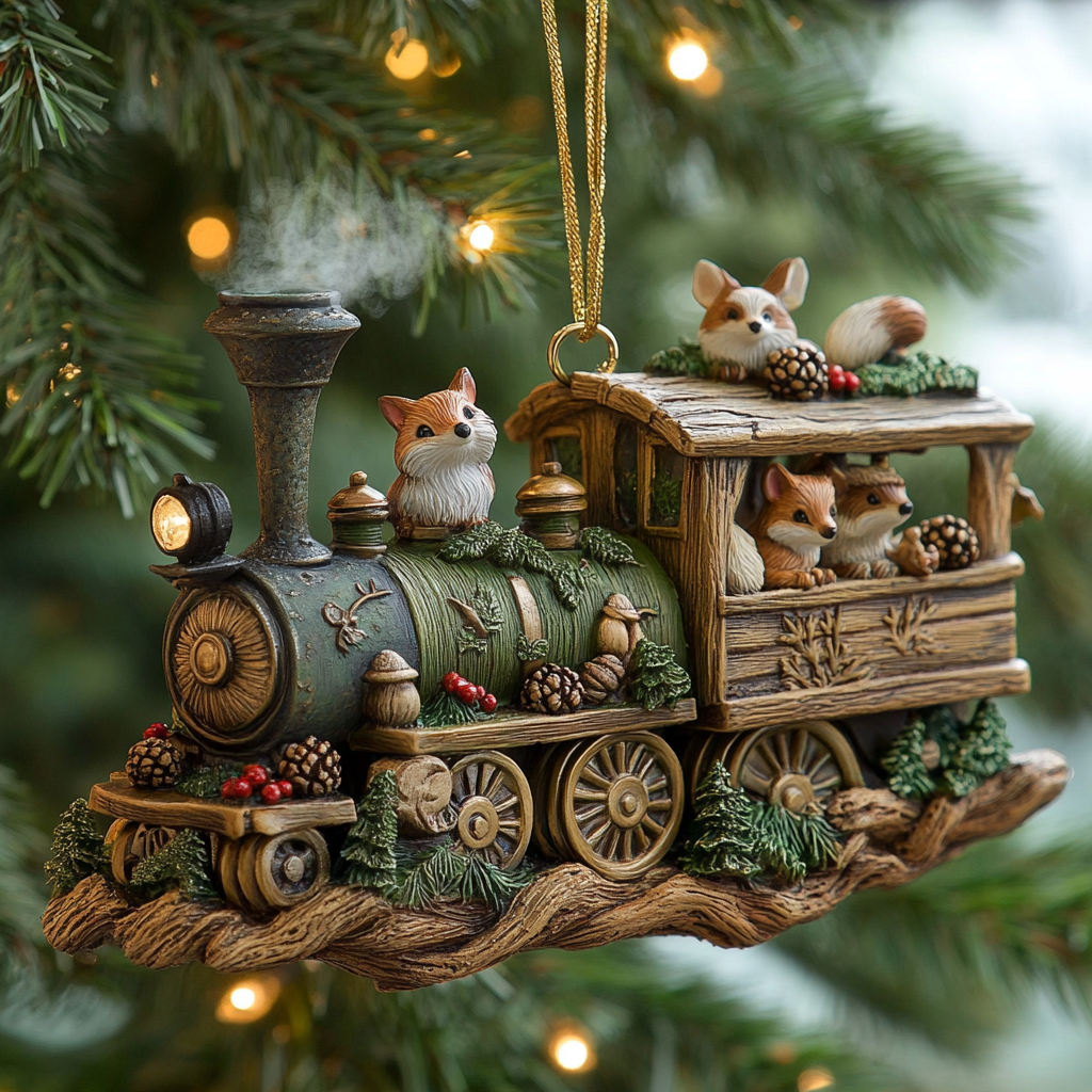 Woodland Train CP2811166CL Christmas Ornament