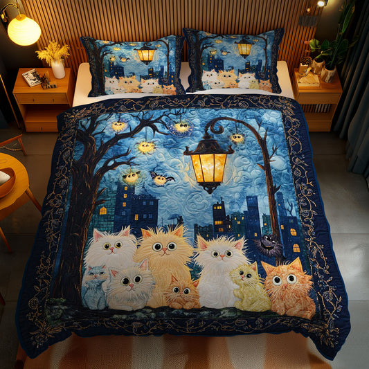 Silly Cat Spooky Night WN1103156CL Duvet Cover Set