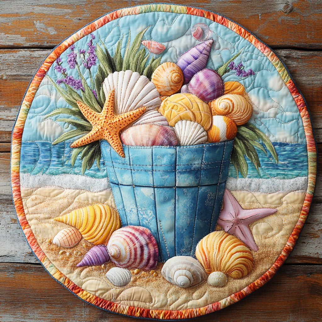 Seaside Treasure WJ1704047CL Quilted Round Mat