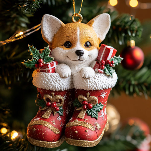 Corgi in Boots CW2310031CL Christmas Ornament