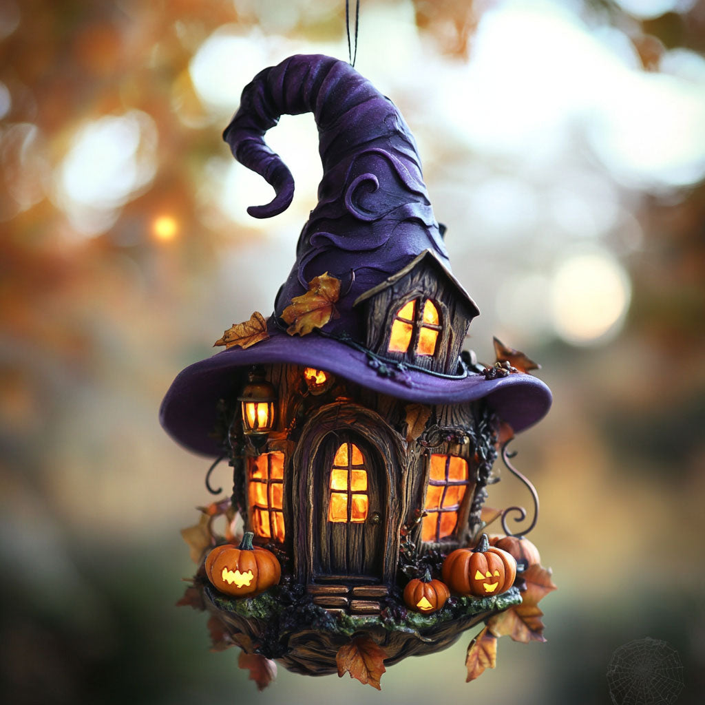 Witch Hat House Lanternlight WN0312030CL Christmas Ornament