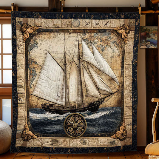 Golden Sailboat WN0602032CL Quilt