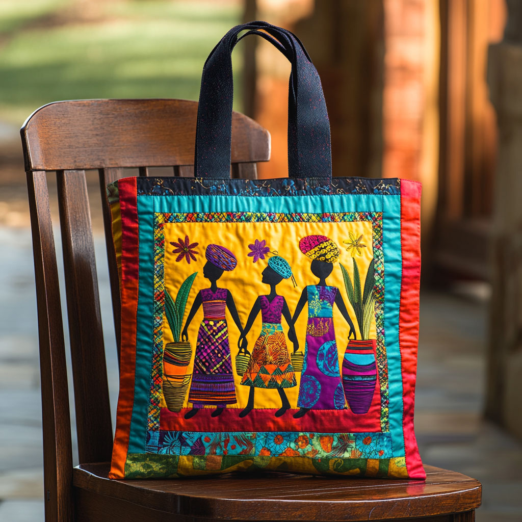 Wild Heart African Woman WN2111026CL Quilted Tote Bag