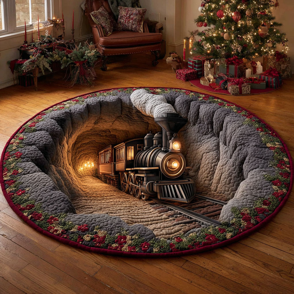 Holiday Train CW2811006CL Quilted Round Mat