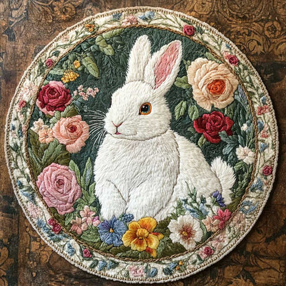 Peaceful Bunny WN0505043CL Quilted Round Mat