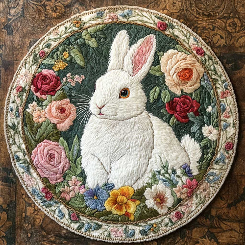 Peaceful Bunny WN0505043CL Quilted Round Mat