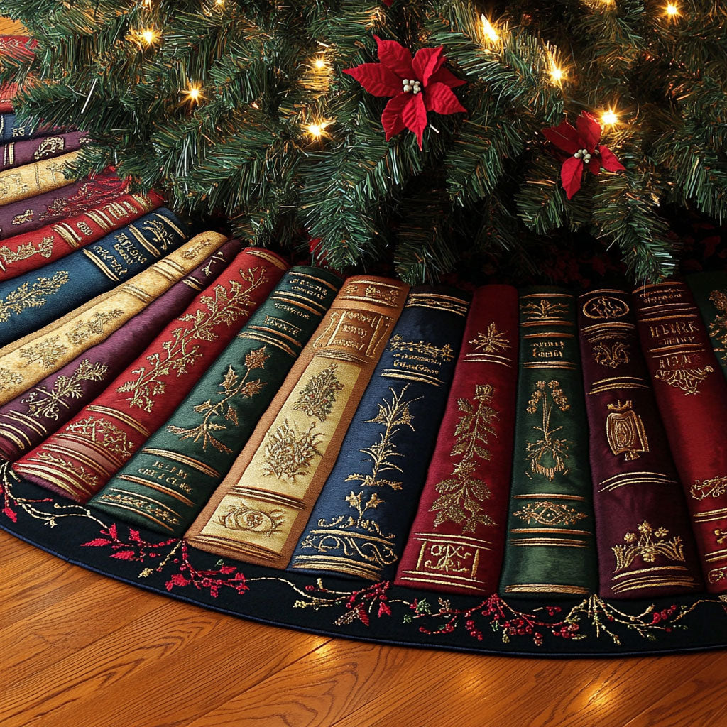 Old Book WJ0312456CL Quilted Tree Skirt