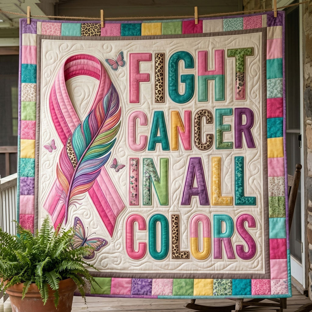 Rainbow Strength Cancer Awareness WN2404011CL Quilt