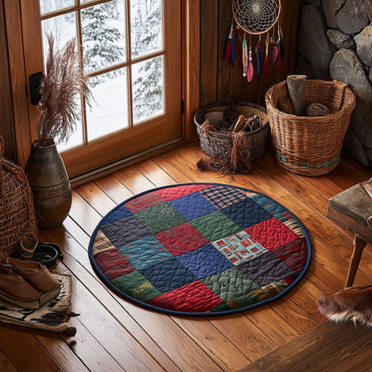 Vintage Patchwork WJ1005049CL Quilted Round Mat