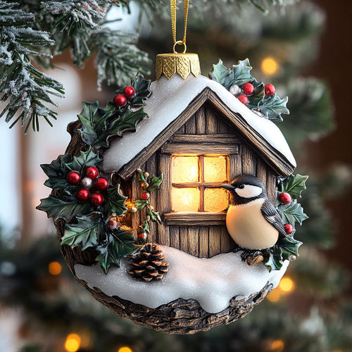 Cozy House Chickadee WN2210014CL Christmas Ornament