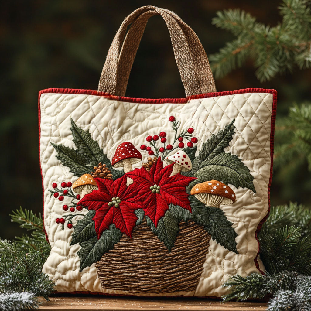 Winter Joy Mushroom WN2310069CL Quilted Tote Bag