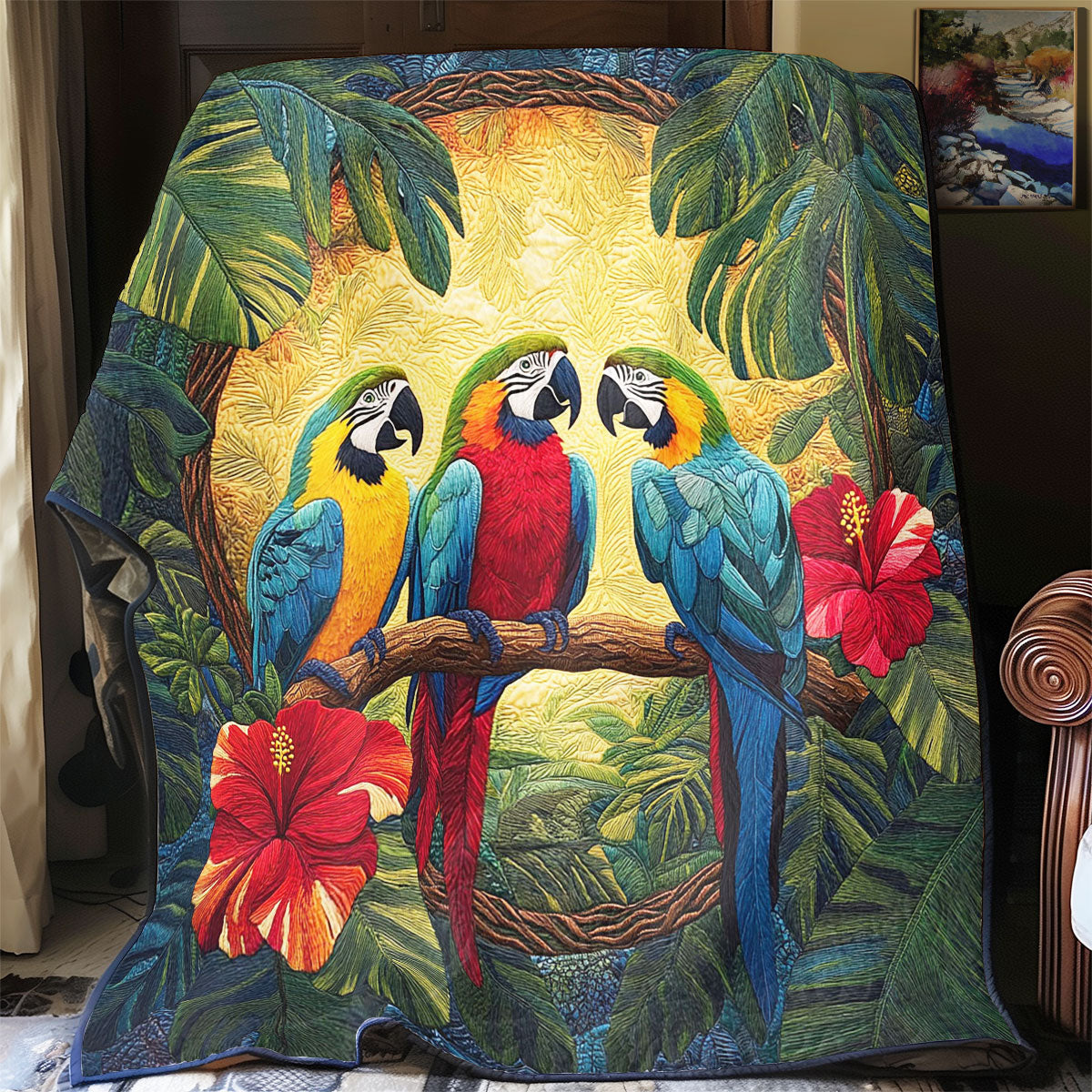 Tropical Parrot Charm CW0701066CL Quilt