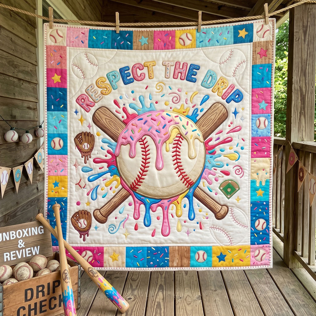 Sweet Baseball Drip WN0206013CL Quilt