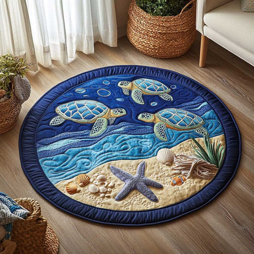 Gliding Turtle WN1403014CL Quilted Round Mat