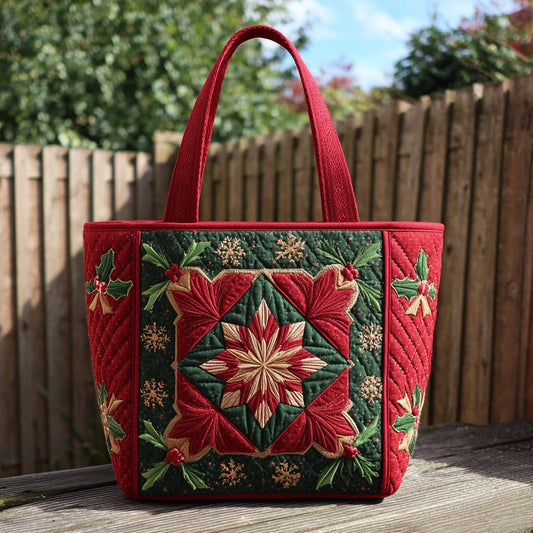 Christmas Star Block XR2611024CL Quilted Tote Bag