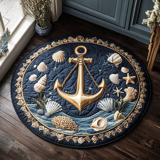 Coastal Anchor CP1201009CL Quilted Round Mat