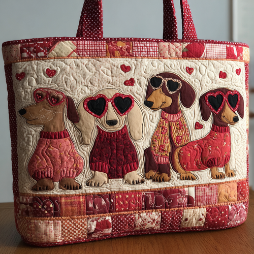 Heart Glasses XR0601007CL Quilted Tote Bag