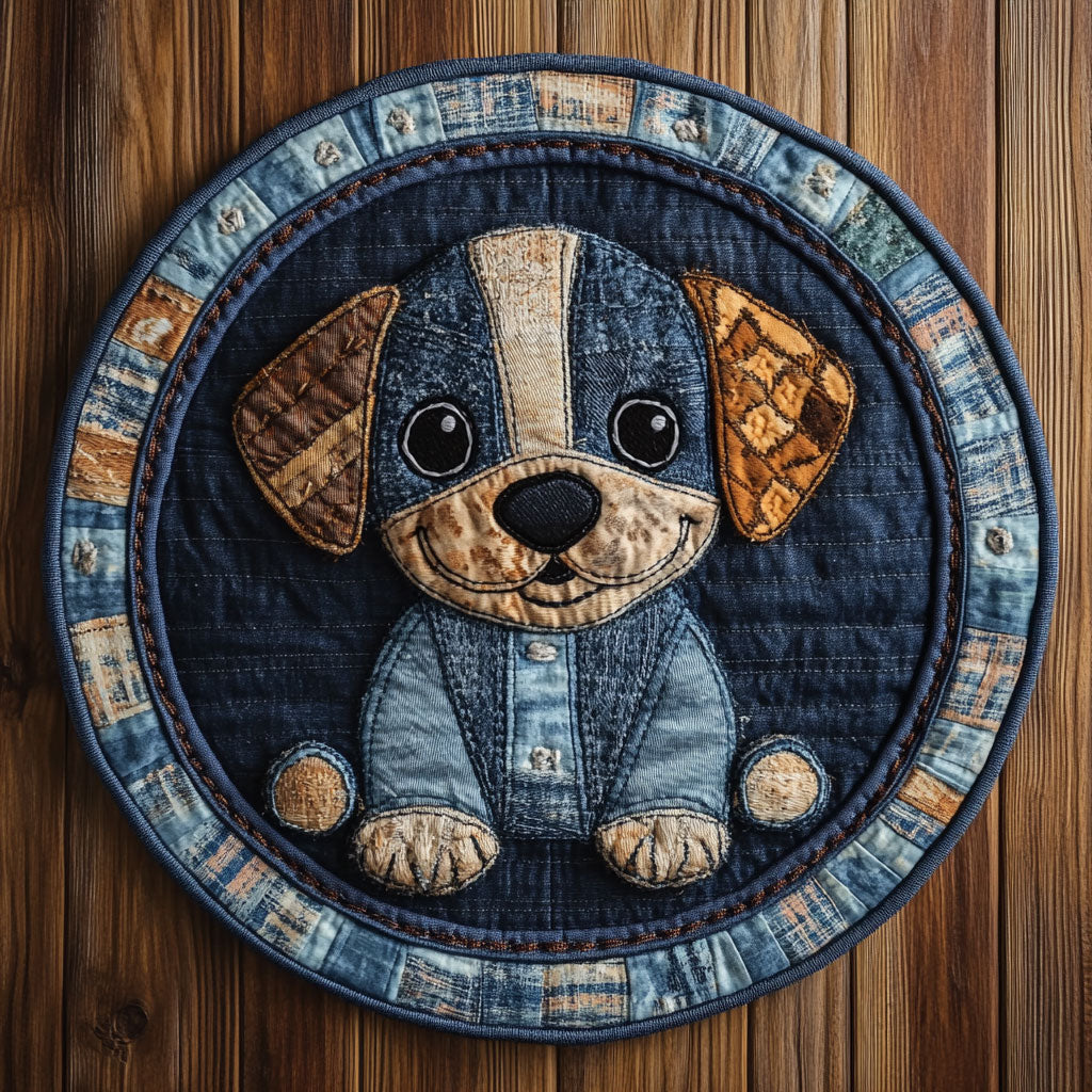 Blue Dog Garden WN0207003CL Quilted Round Mat