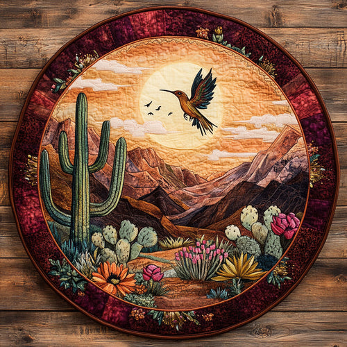 Hummingbird Pair WN2905034CL Quilted Round Mat