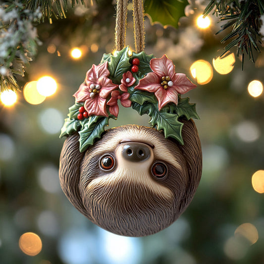 Sloth Holiday Hug WN1112082CL Christmas Ornament