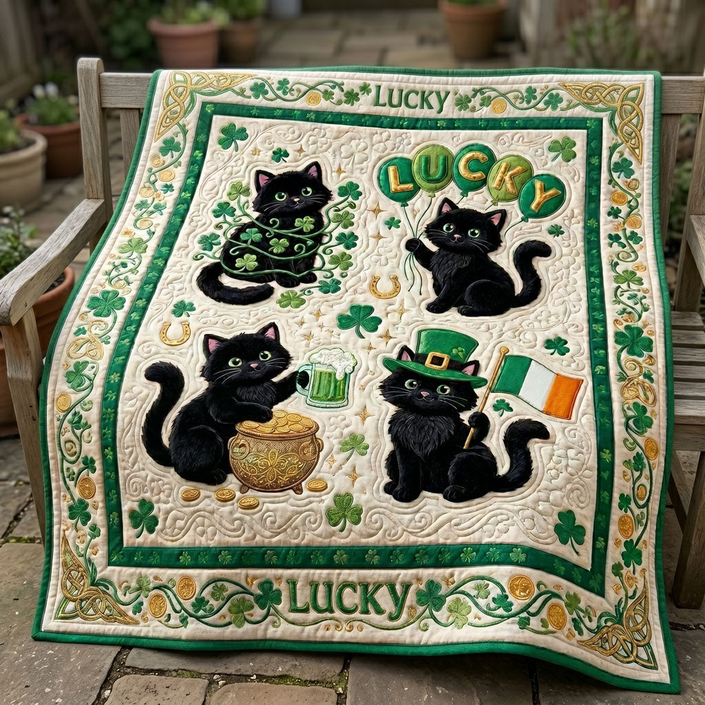 Lucky Shamrock Kitty WN0705017CL Quilt