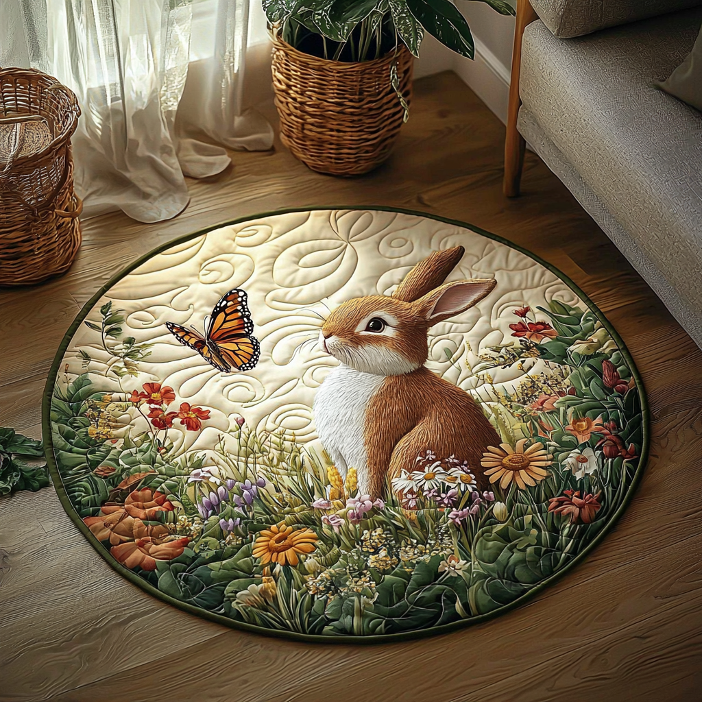 Innocent Rabbit QA1212040CL Quilted Round Mat