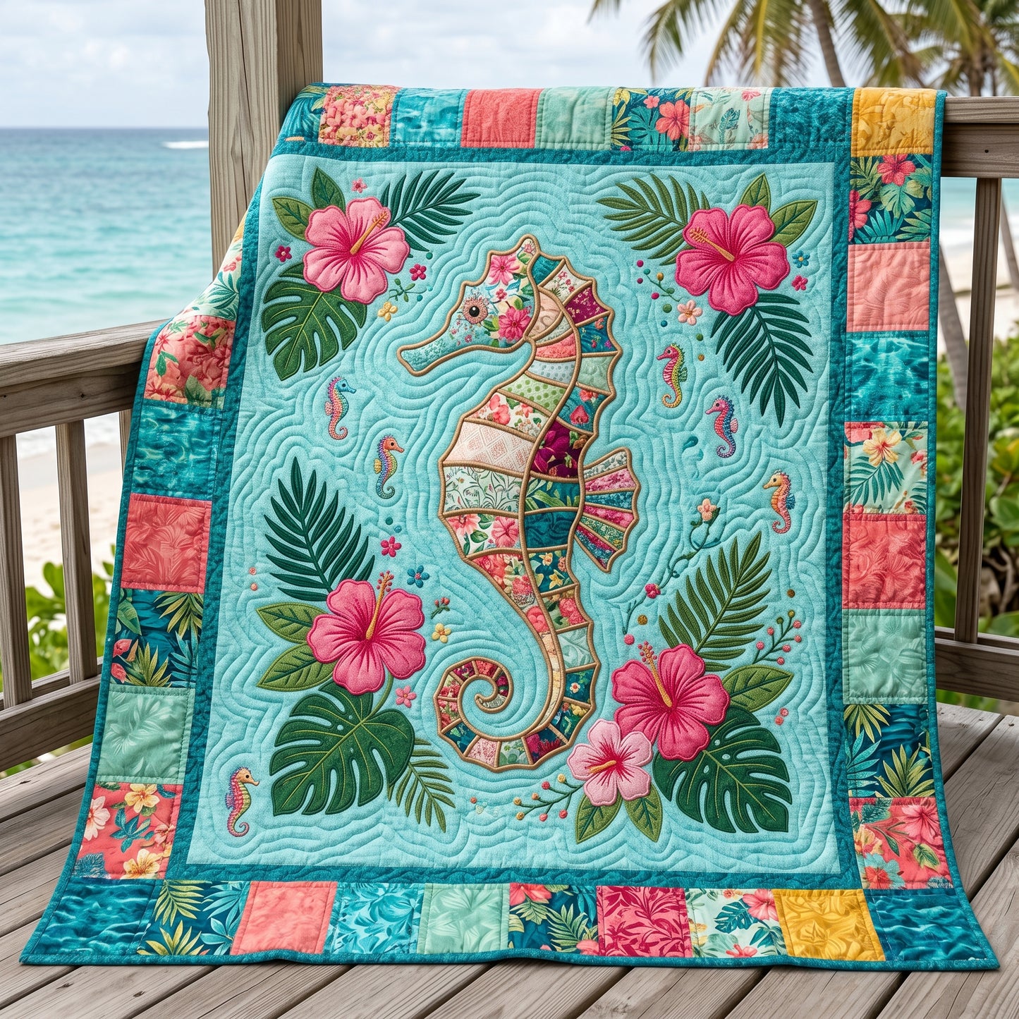 Tropical Seahorse XR2904010CL Quilt