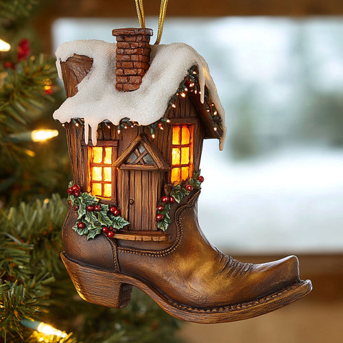 Cowboy Cabin CP0312014CL Christmas Ornament