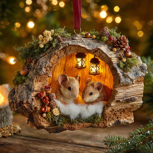 Forest Mouse Lantern CW2911010CL Christmas Ornament