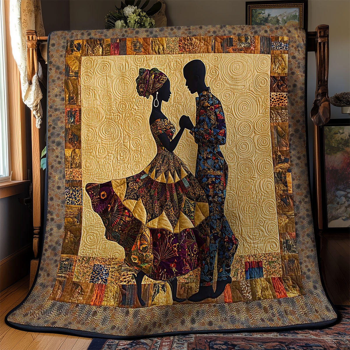 Golden African Couple WN0703065CL Quilt