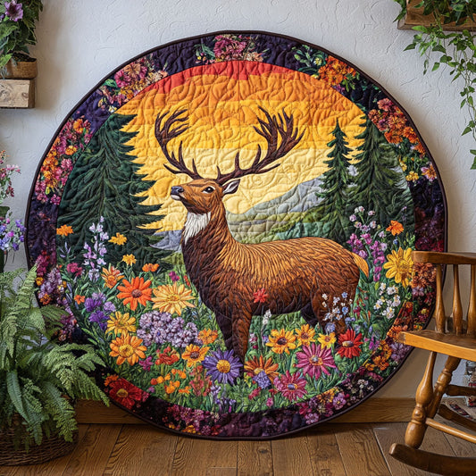 Woodland Majestic Deer WJ1704055CL Quilted Round Mat