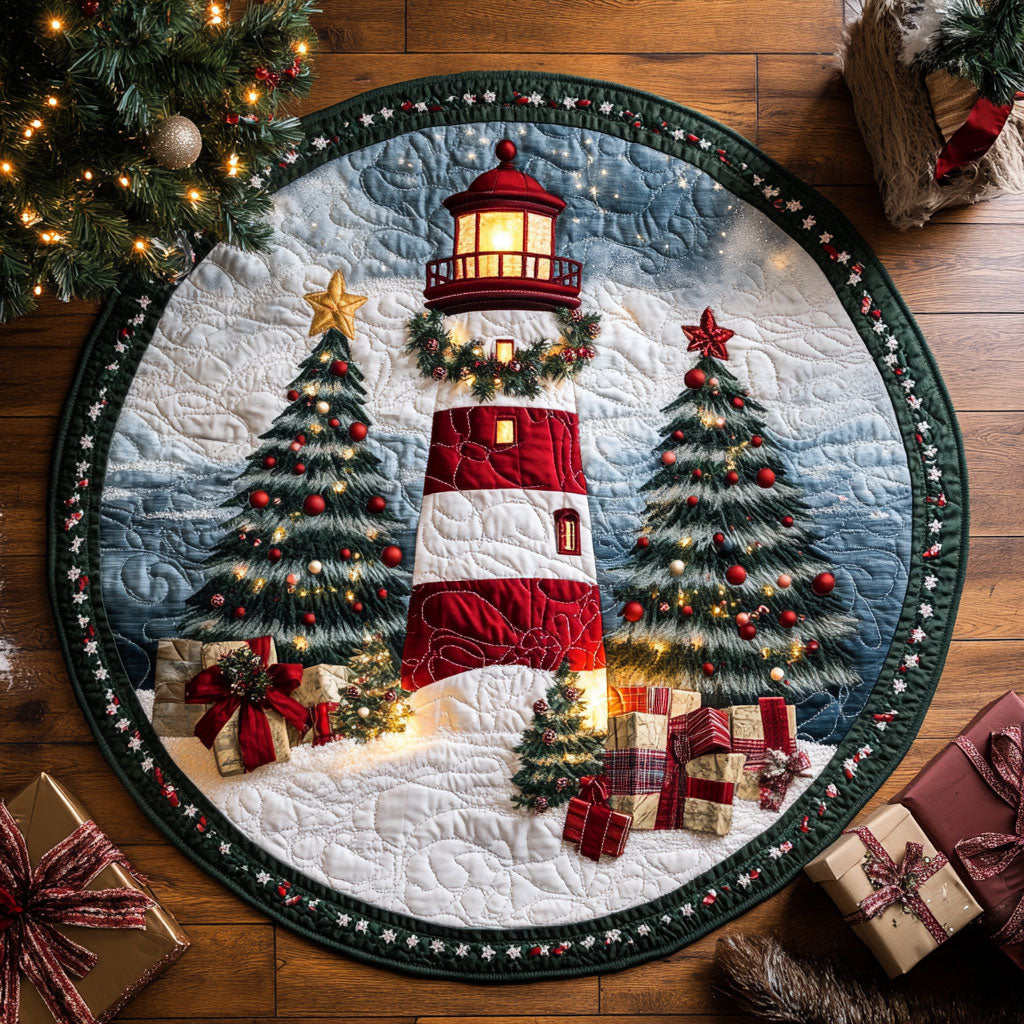 Winter Glow Lighthouse KL0912032CL Quilted Round Mat