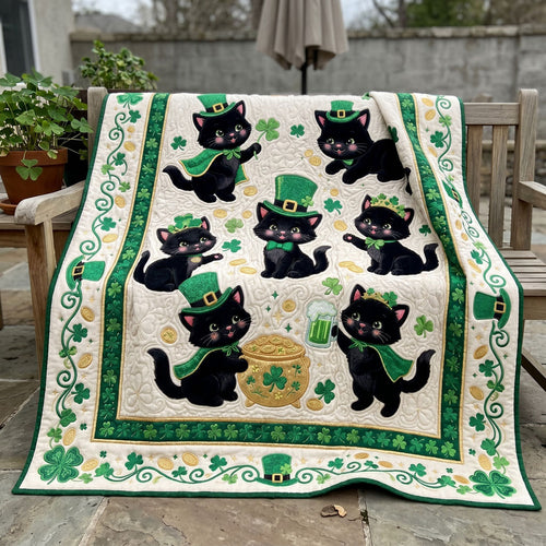 St. Patrick’s Lucky Black Kitty WN0705027CL Quilt