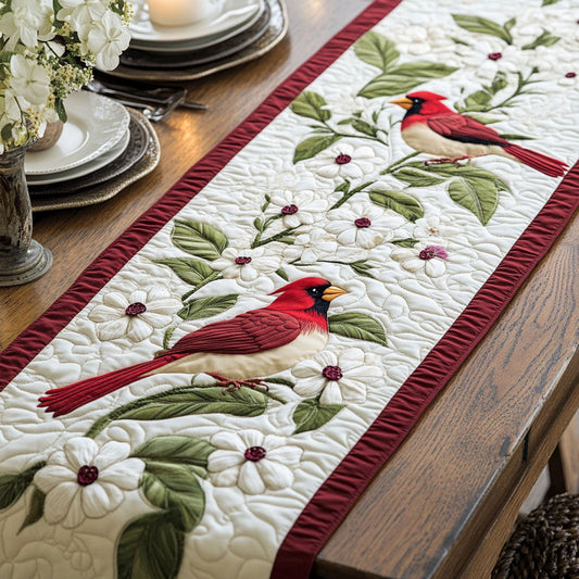 Cardinal Flower CW0107011CL Quilted Table Runner